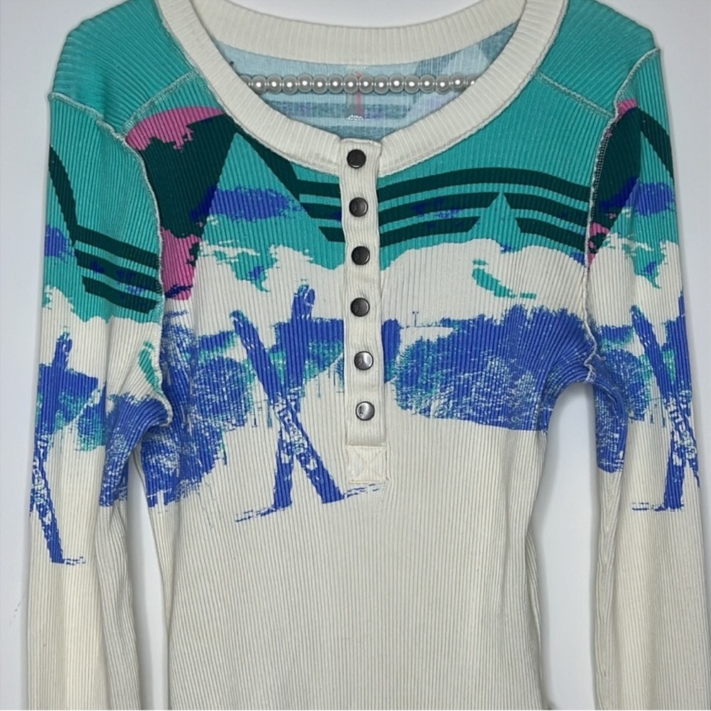 FREE PEOPLE Long Sleeve Ski Top -M - Picture 3 of 11